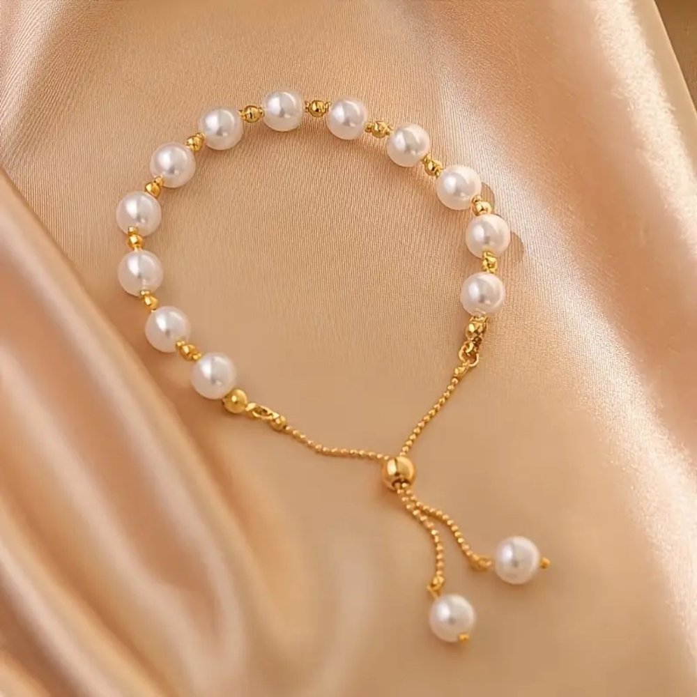 Faux Pearl Boho Bracelet - Picture 2 of 3